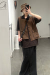 Aviva Jifei Xue single buckle vest SS23-SBCV-ACP bronze color PAJX3